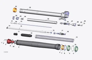 2025 CX65 Fork - Leg Assembly - Brake side