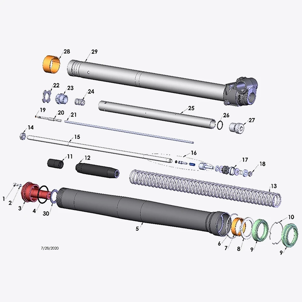 Fork - Leg Assembly- Non Brake Side