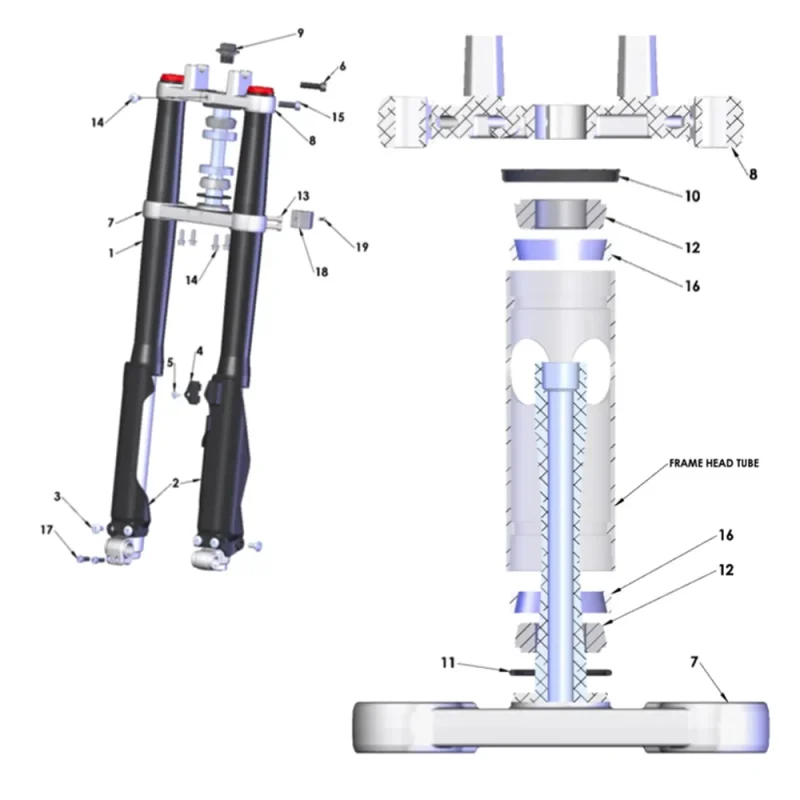 Cobra CX50JR - Forks & Triple Clamps